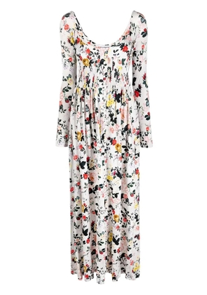 Rabanne rose-print maxi dress - Grey
