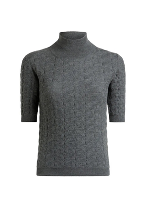 ETRO wool mock-neck sweater with Paisley detailing - Grey