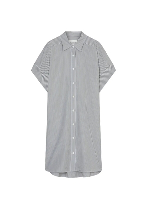 Closed striped cotton midi shirt dress - White