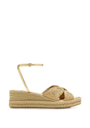Jimmy Choo Aella wedge sandals - Gold