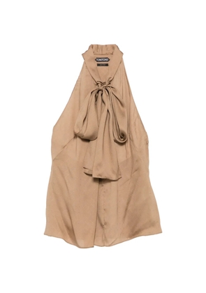 TOM FORD patterned halterneck top - Brown