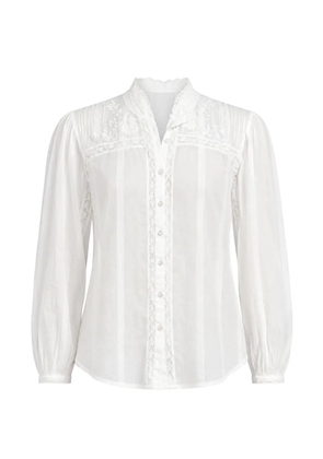 LoveShackFancy lace-trim embroidered shirt - White