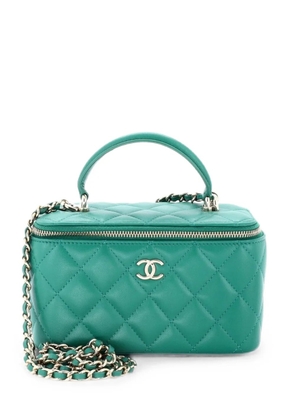 CHANEL Pre-Owned Classic Top Handle Vanity Case with Chain Quilted Lambskin Small crossbody bag - Green