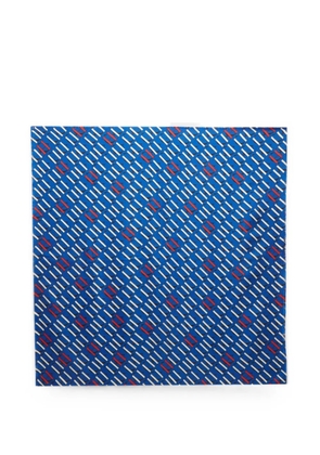 Carolina Herrera Vintage monogram-print silk scarf - Blue