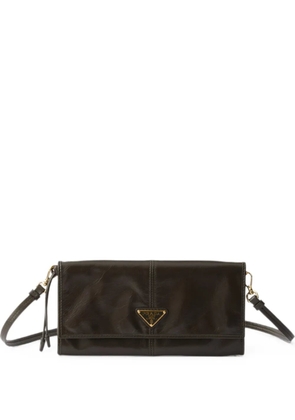Prada leather wallet with shoulder strap - Green