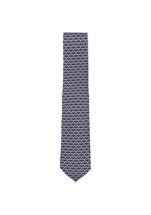Ferragamo Club-print silk tie - Blue