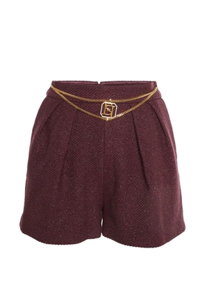 Elisabetta Franchi pleated tweed shorts - Red