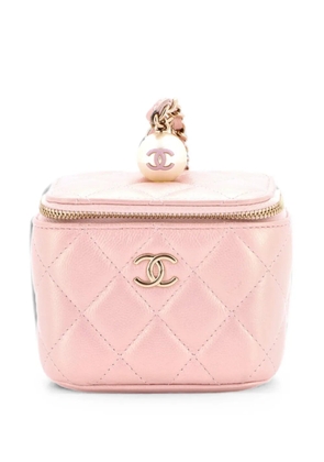 CHANEL Pre-Owned Classic Pearl Vanity Case with Chain Quilted Caviar Mini clutch bag - Pink