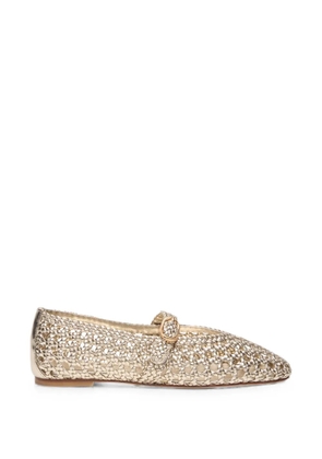 Stuart Weitzman Prim woven Mary Jane shoes - Gold