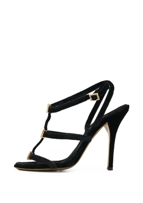 Roberto Cavalli Vintage crystal-embellished velvet sandals - Black