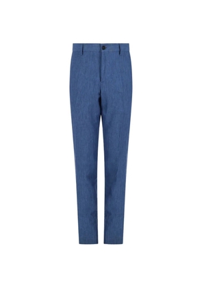120% Lino straight-leg linen trousers - Blue