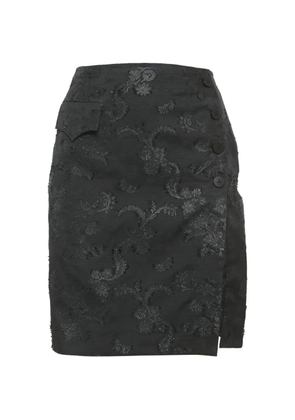 Louis Vuitton Pre-Owned floral-jacquard skirt - Black