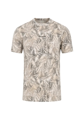 Armani Exchange leaf-print logo T-shirt - Neutrals