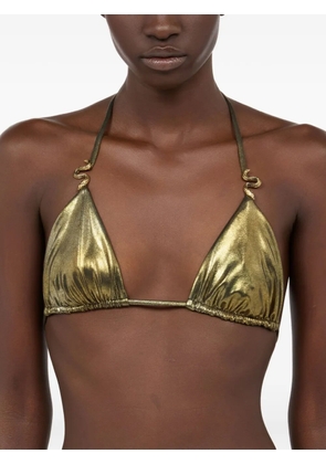 Roberto Cavalli serpent-detail metallic bikini - Gold
