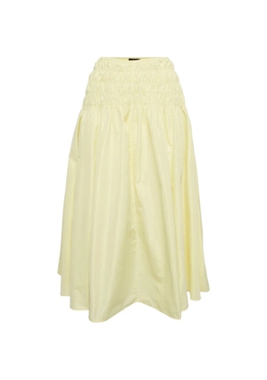 Maje shirred taffeta midi skirt - Yellow