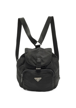 Prada Pre-Owned drawstring triangle logo backpack - Black