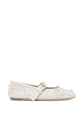 Ann Demeulemeester laser-cut buckle-fastening ballet flats - Neutrals