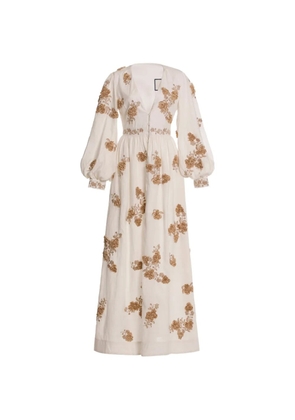 Agua By Agua Bendita Frambuesa Cordillera long-sleeve maxi dress - Neutrals