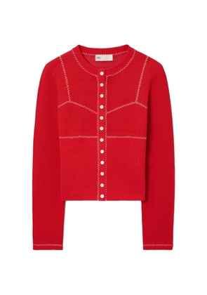 Tory Burch cotton and nylon mesh cardigan - Red