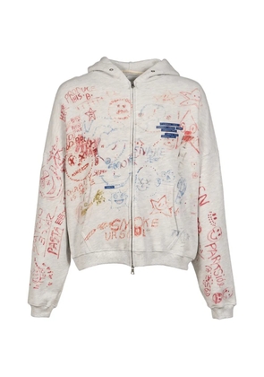 Paly Joshua Tree scribble-print zip-up hoodie - Grey