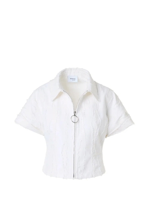 Akris Punto frayed-detail short-sleeve jacket - White