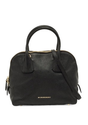 Burberry Pre-Owned Greenwood grained leather satchel bag - Black