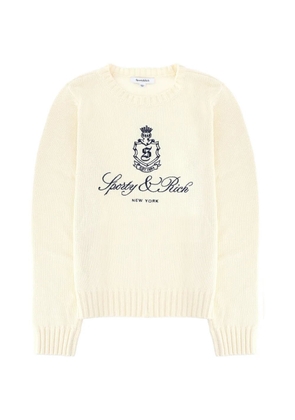 Sporty & Rich logo knitted sweater - Neutrals