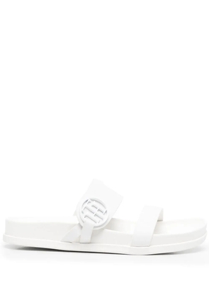 Tommy Hilfiger logo-plaque moulded slides - White
