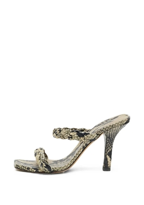 Paris Texas braided python-embossed sandals - Neutrals