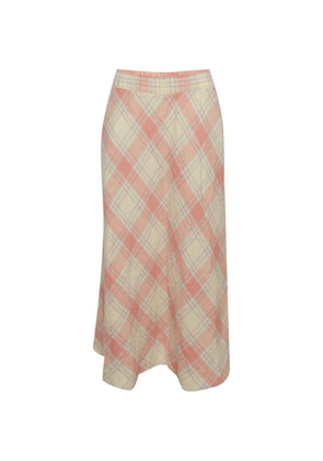 Polo Ralph Lauren Vintage check-pattern linen skirt - Neutrals