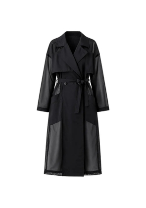 COG THE BIG SMOKE Dominique mesh-panel trench coat - Black
