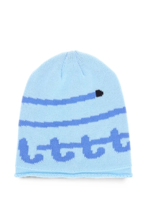 LITT' swirl-pattern knit beanie hat - Blue