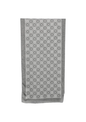 Emporio Armani monogram frayed scarf - Grey