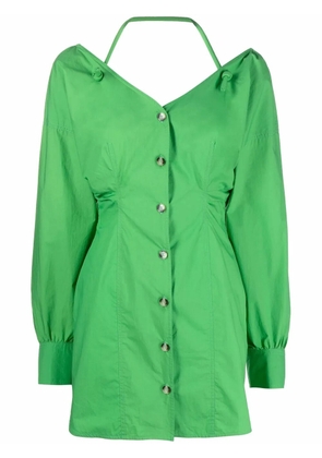 Nanushka long-sleeve button-fastening dress - Green