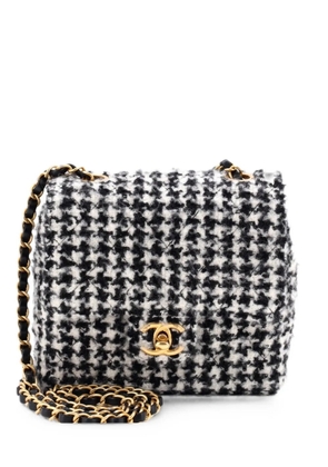 CHANEL Pre-Owned Square Classic Single Flap Bag Quilted Tweed and Sequins Mini crossbody bag - Black