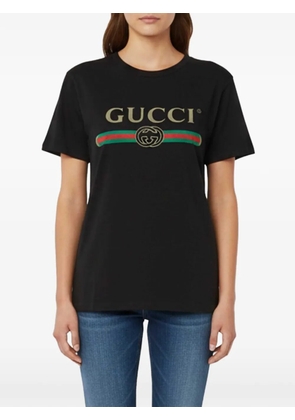 Gucci Pre-Owned logo-print distressed T-shirt - Black