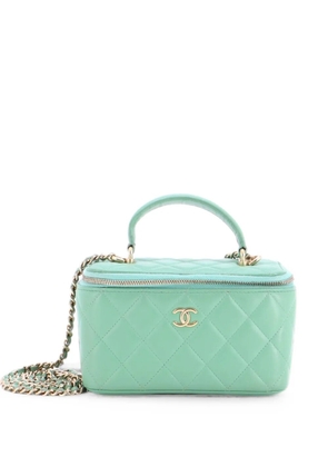 CHANEL Pre-Owned Classic Top Handle Vanity Case with Chain Quilted Lambskin Small crossbody bag - Green
