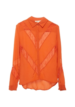Maje lace-detail silk shirt - Orange