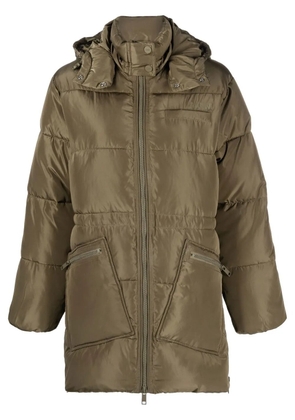 GANNI Oversized Tech puffer midi jacket - Green