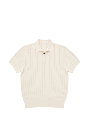 Heritage ribbed-knit polo shirt - Neutrals