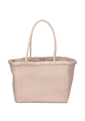 DRAGON DIFFUSION small B Weave leather tote bag - Neutrals