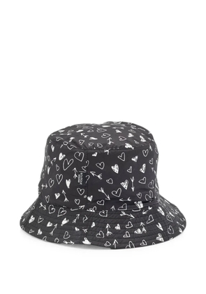 Moschino Pre-Owned heart-print bucket hat - Black