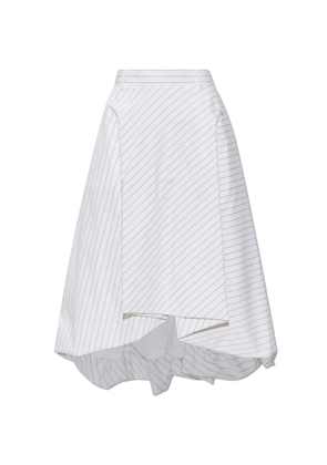 Moschino striped asymmetric midi skirt - White