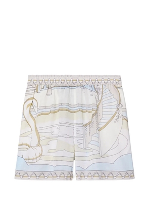 Tory Burch printed camp shorts - Neutrals