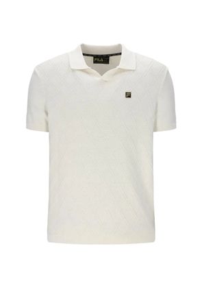 Fila diamond-knit polo-collar T-shirt - White