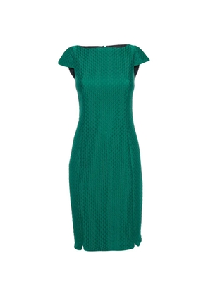 Carolina Herrera Vintage textured cap-sleeve midi dress - Green