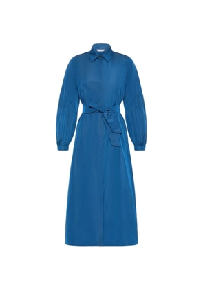 Max Mara belted balloon-sleeve midi dress - Blue