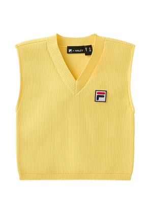 Fila x Hailey Baby cable-knit F-Box tank top - Yellow