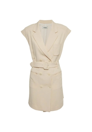 SANDRO belted sleeveless mini dress - Neutrals