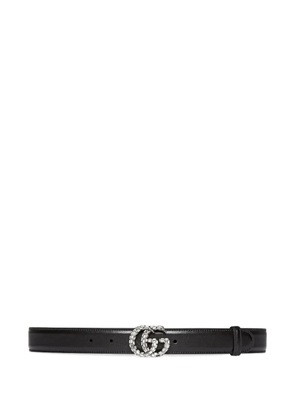 Gucci Double G crystal-embellished belt - Black